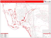 Cape Coral Fort Myers Metro Area Wall Map
